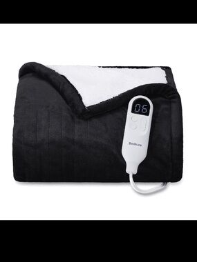 Bedsure Electric Heated Throw Blanket - Black & White